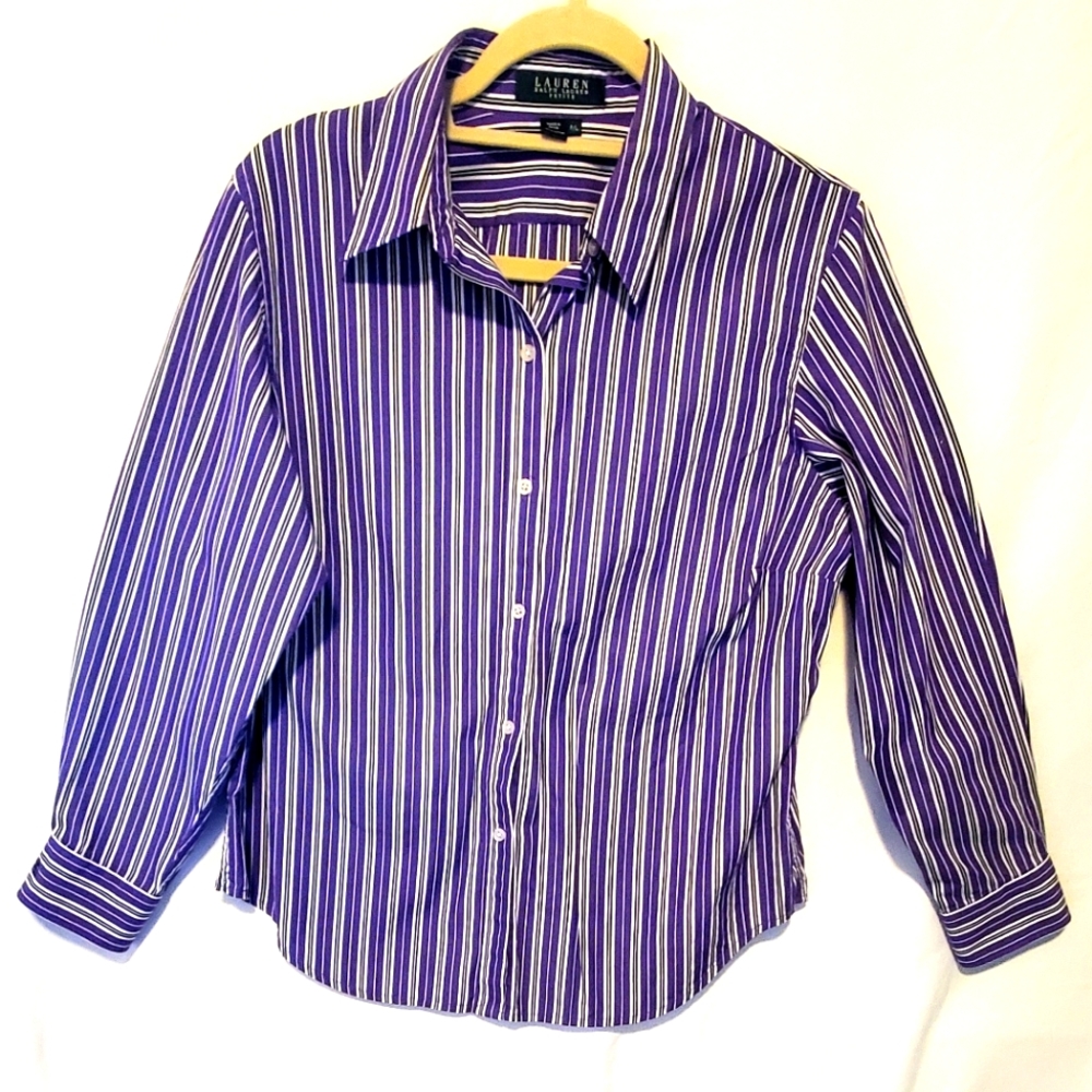 Ralph Lauren Ladies Petite Large Long Sleeve Button-down